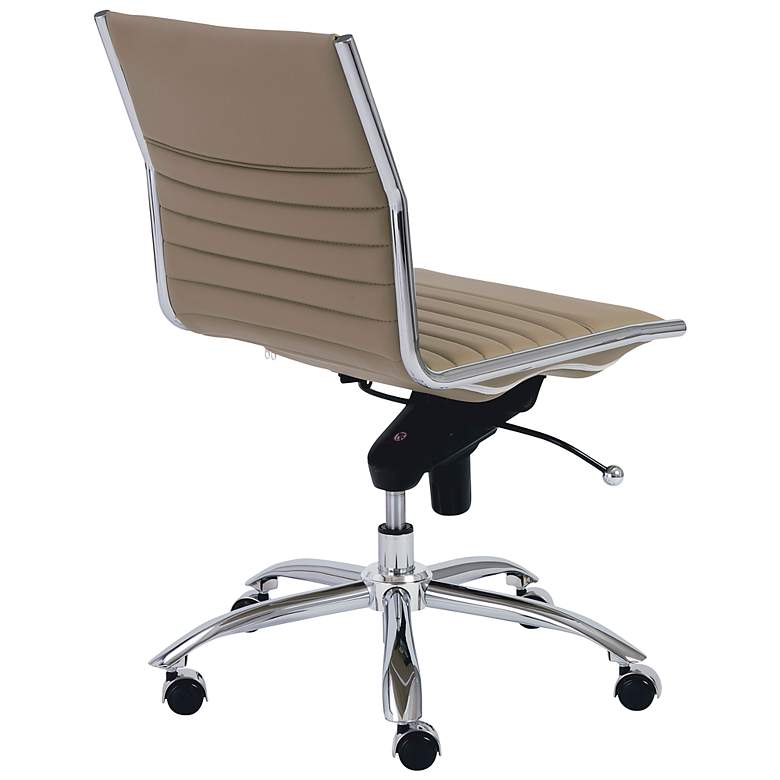 Image 4 Dirk Taupe Armless Adjustable Swivel Office Chair more views