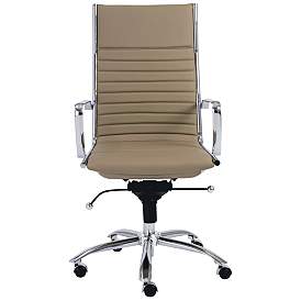Image1 of Dirk Taupe Leatherette High Back Adjustable Office Chair