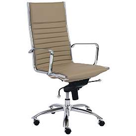 Image2 of Dirk Taupe Leatherette High Back Adjustable Office Chair more views