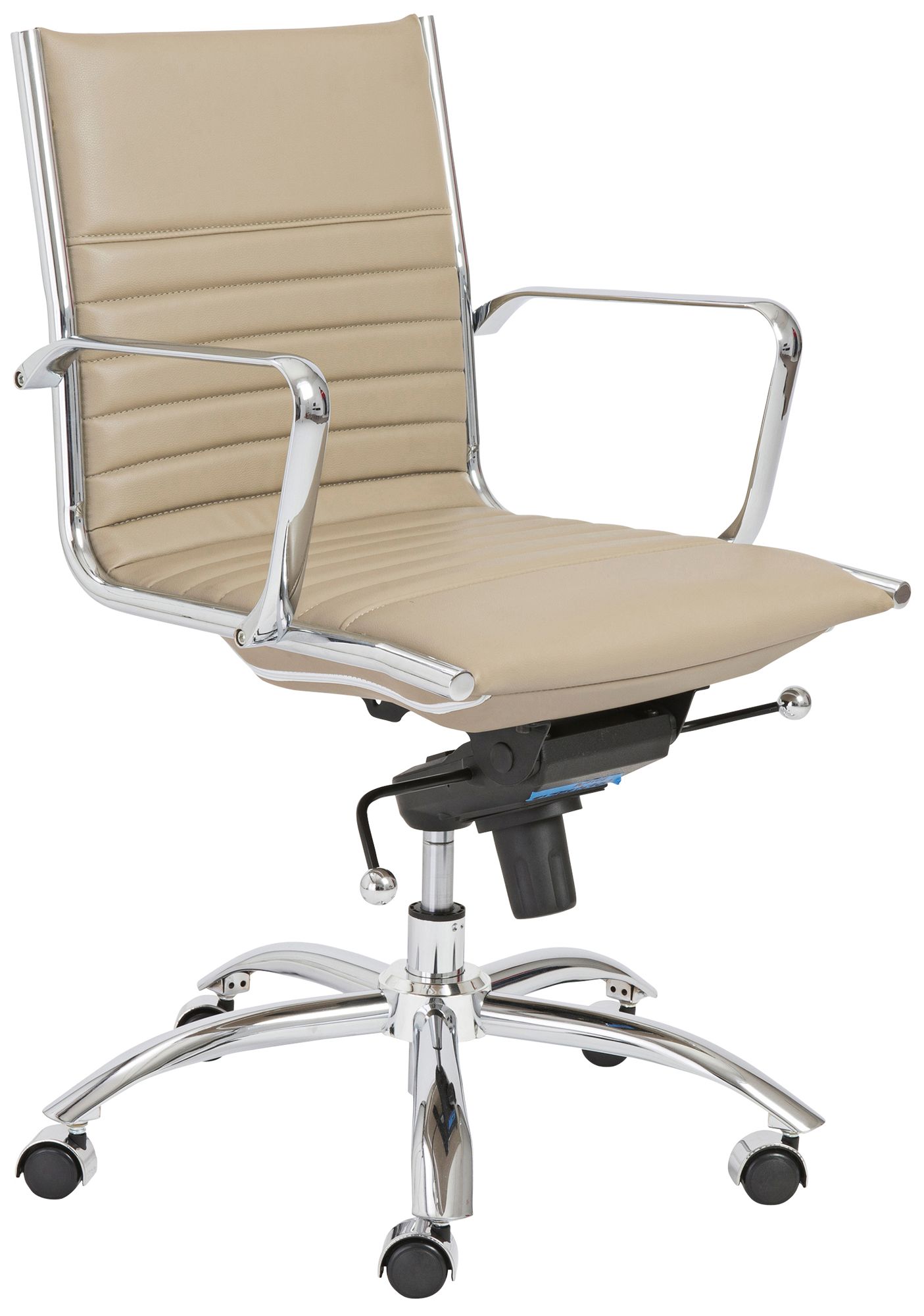 Image 3 Dirk Taupe Leatherette Low Back Adjustable Office Chair more views