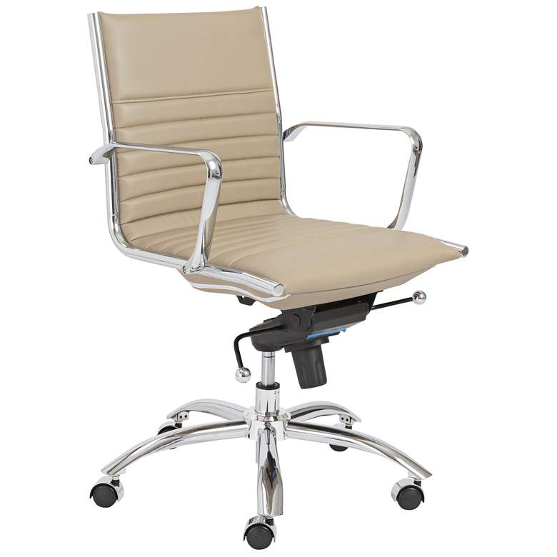 Dirk Taupe Leatherette Low Back Adjustable Office Chair more views