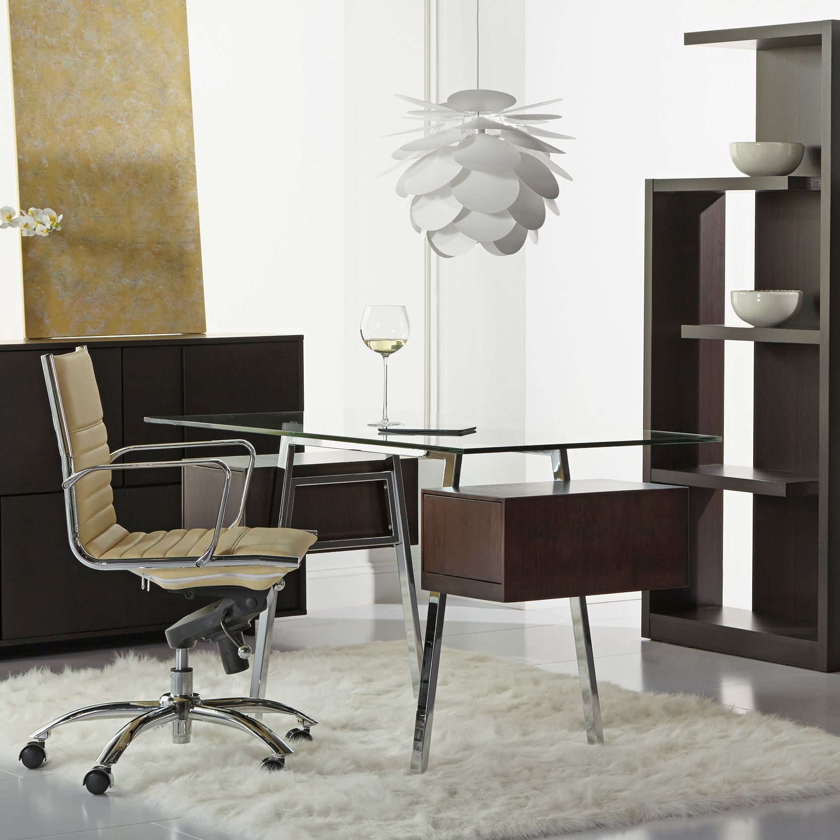 Image 7 Dirk Taupe Leatherette Low Back Adjustable Office Chair more views