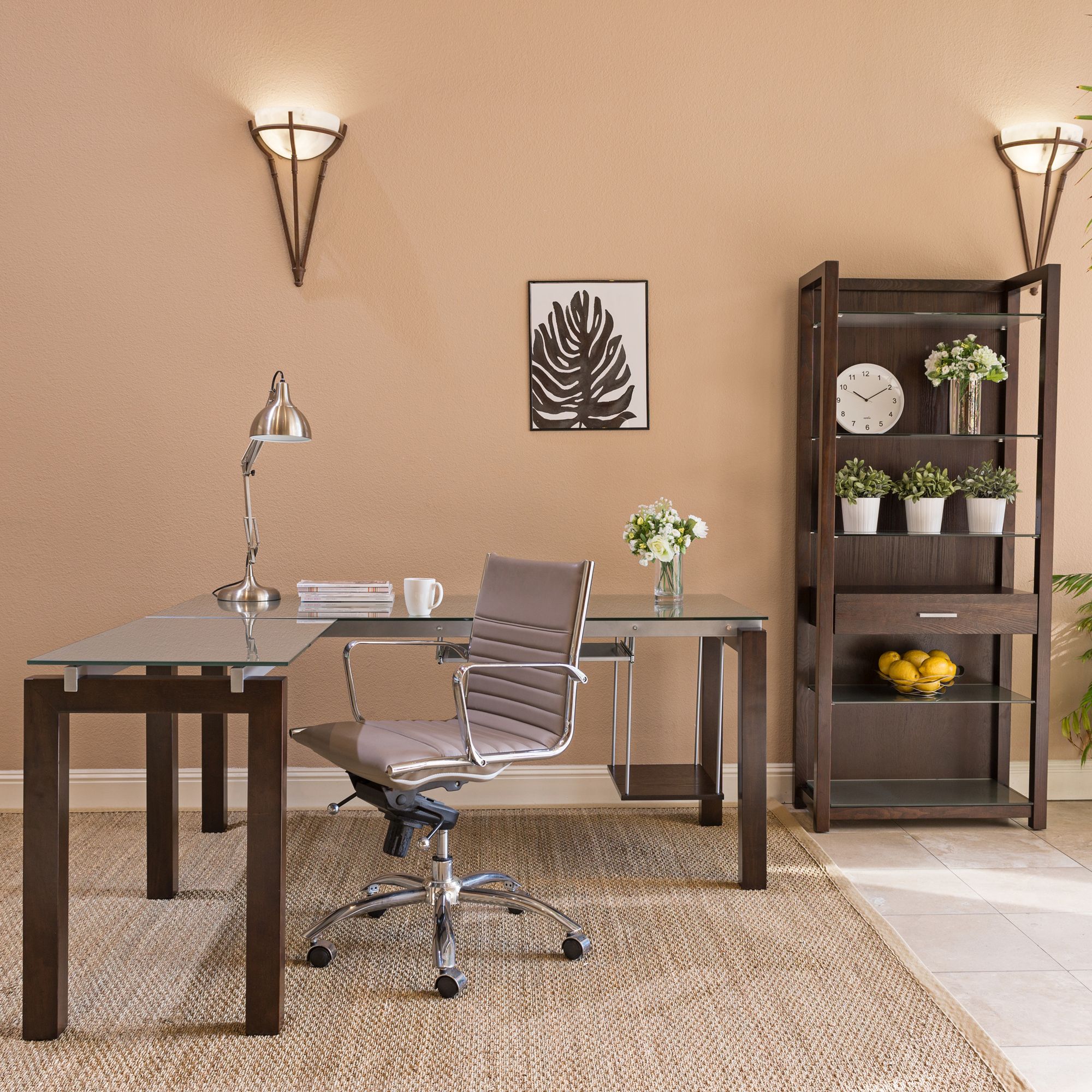 Dirk Taupe Leatherette Low Back Adjustable Office Chair