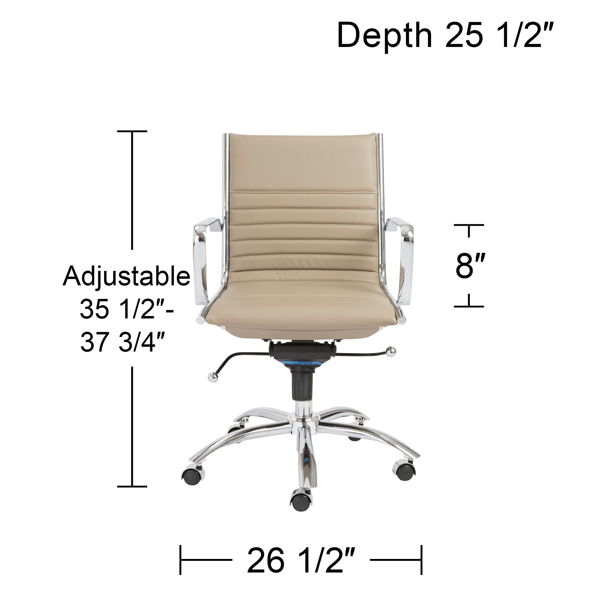Dirk Taupe Leatherette Low Back Adjustable Office Chair