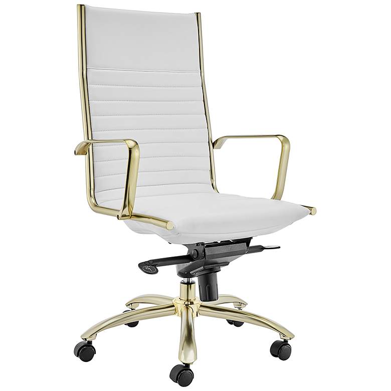 Image 3 Dirk White Faux Leather High Back Adjustable Office Chair