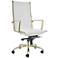 Dirk White Faux Leather High Back Adjustable Office Chair