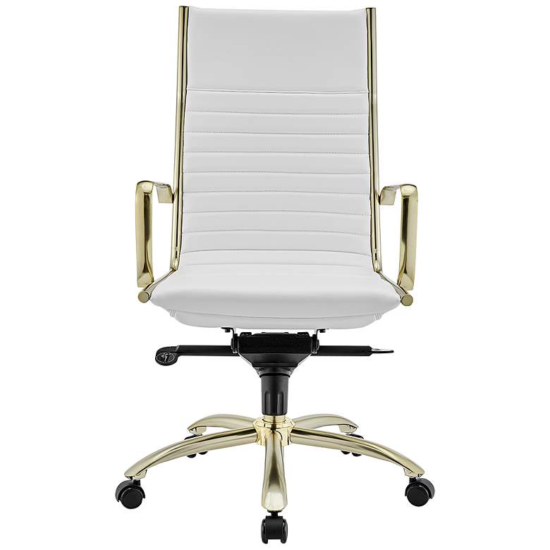 Image 6 Dirk White Faux Leather High Back Adjustable Office Chair more views