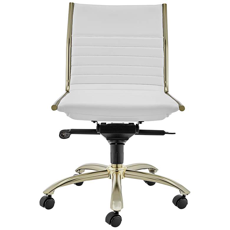 Dirk White Faux Leather Low Back Swivel Office Chair more views