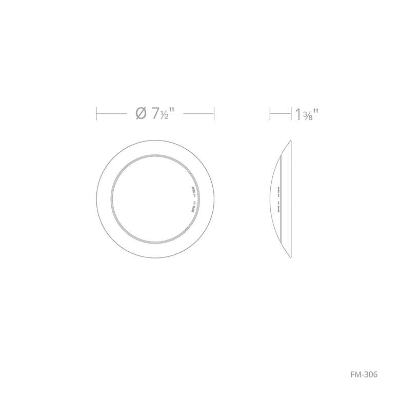 Image 6 Disc 1.25"H x 7.5"W 1-Light Flush Mount in White more views
