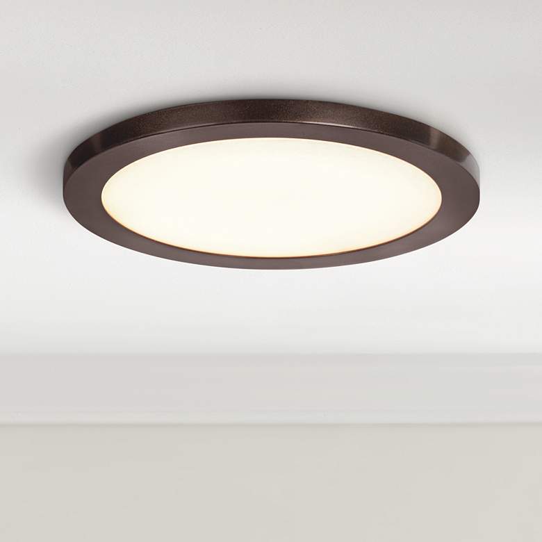 Image 1 Disc 7 1/2" Wide Bronze Round LED Ceiling Light