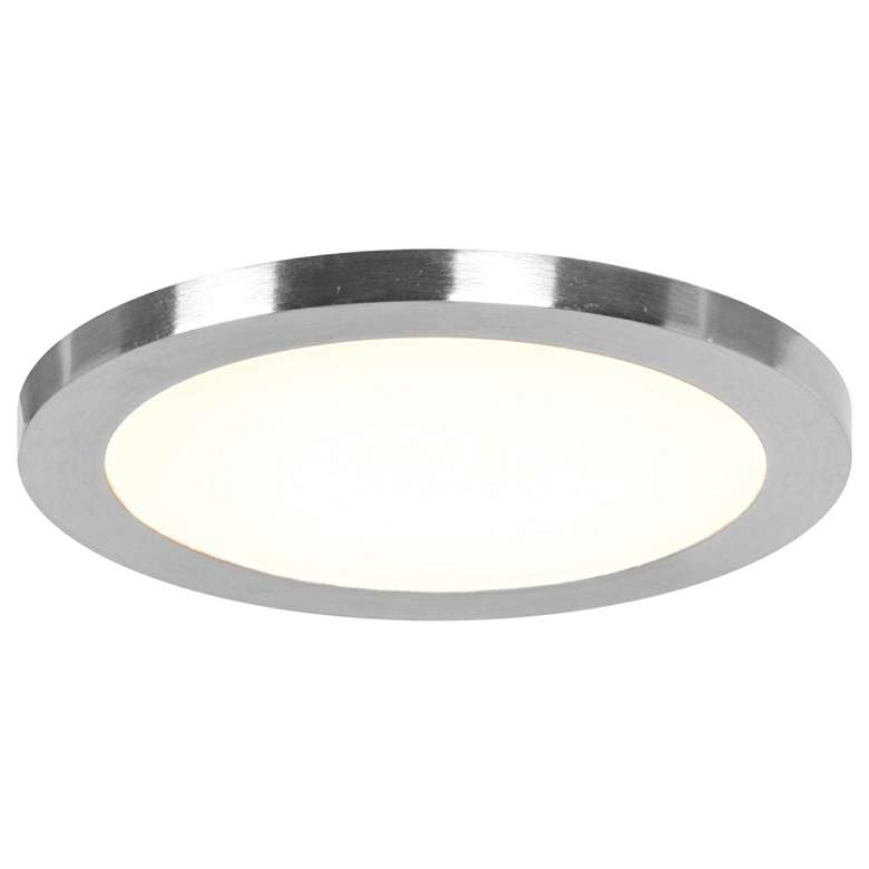 Image 1 Disc 9 1/2 inch Wide Brushed Steel Round LED Ceiling Light