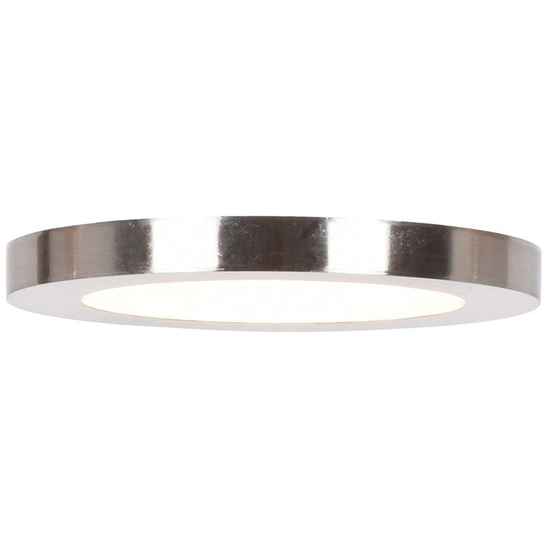 Image 1 Disc - LED Round Flush Mount - Medium - Brushed Steel Finish - Acrylic Lens