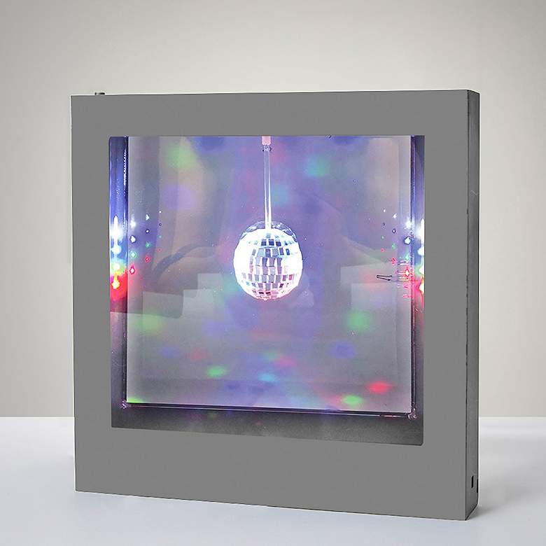 Image 2 Disco Ball Silver Battery-Operated LED Light Box more views