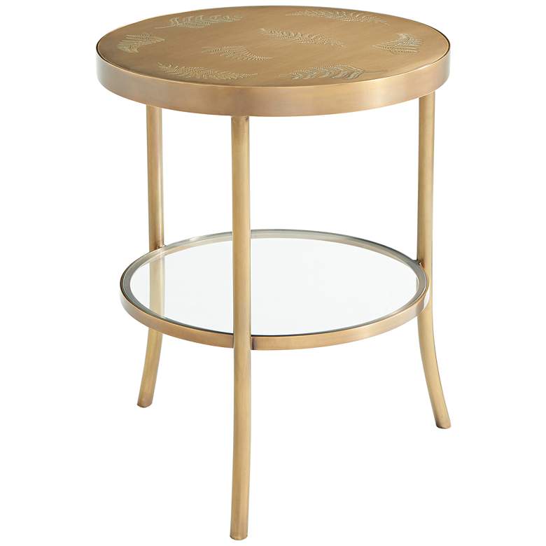 Image 1 Discovery 20" Wide Fern Pattern Round Accent Table
