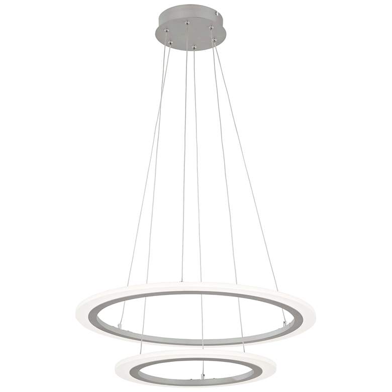 Image 1 Discovery 23 3/4" Wide Silver 2-Tier LED Pendant Light