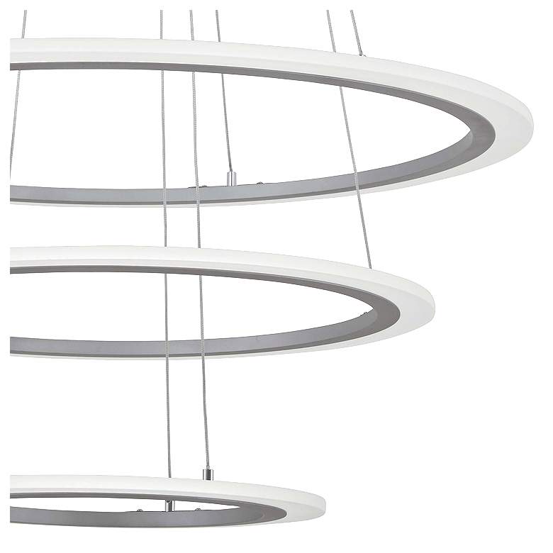 Image 3 Discovery 31 1/4" Wide Silver 3 Ring LED Pendant Light more views