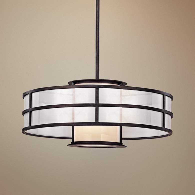 Image 1 Discus 24 inch Wide Graphite Pendant Light