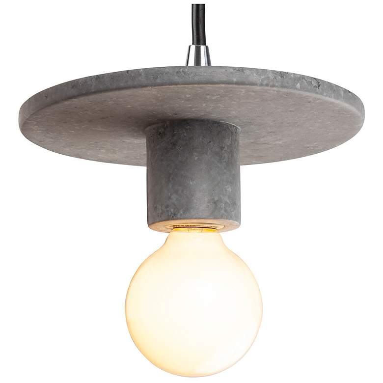 Image 1 Discus Pendant - Concrete - Black Cord