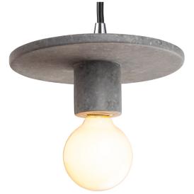 Discus Pendant - Concrete - Black Cord Discus Pendant - Concrete - Black Cord