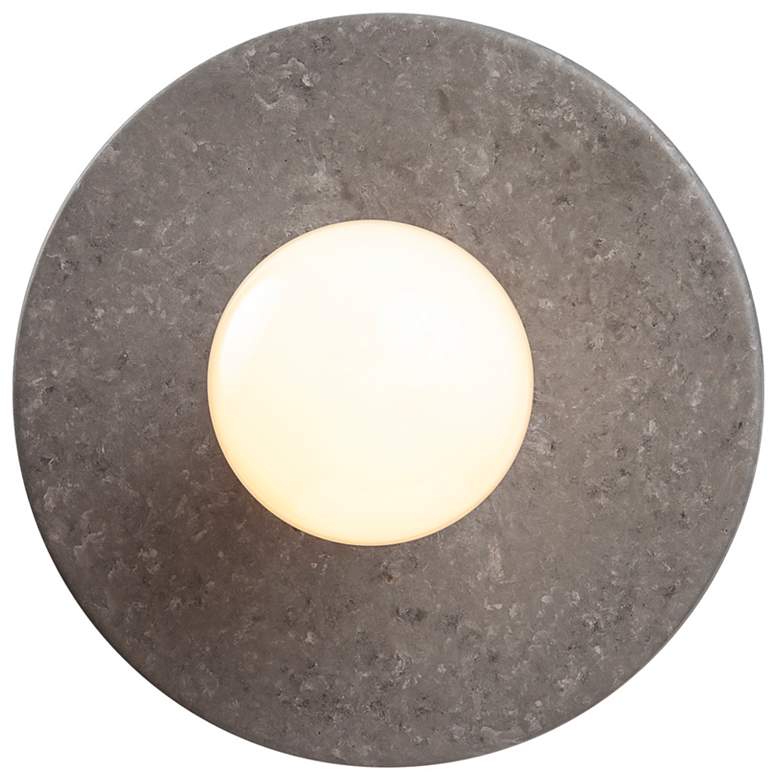 Image 2 Discus Pendant - Concrete - Black Cord more views