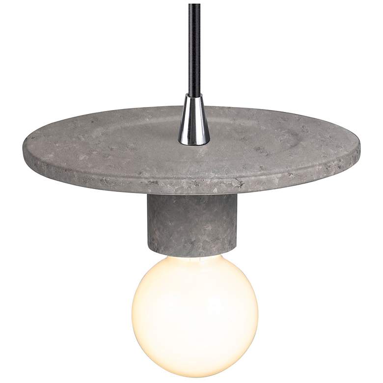 Image 3 Discus Pendant - Concrete - Black Cord more views