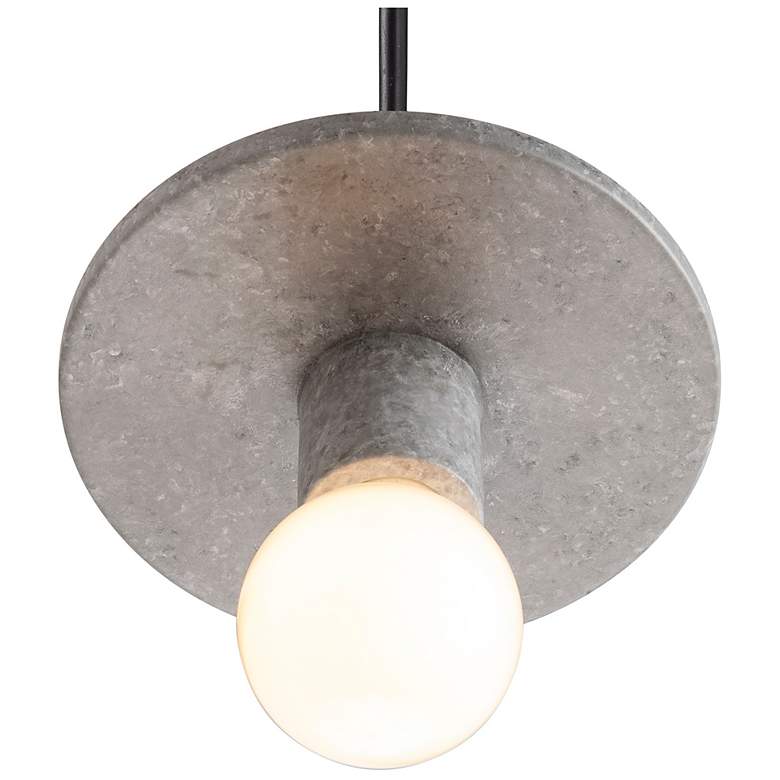 Image 4 Discus Pendant - Concrete - Black Cord more views