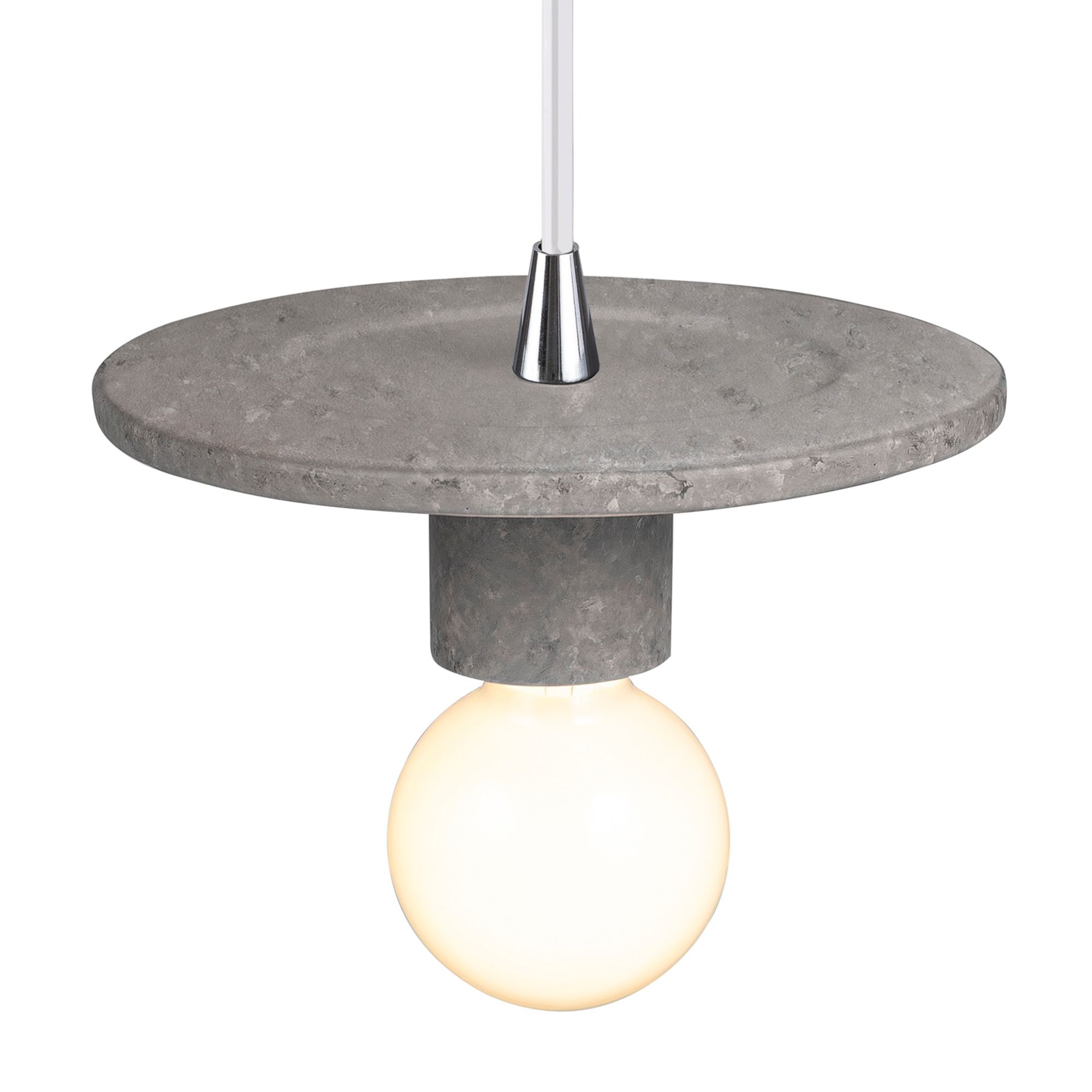 Image 3 Discus Pendant - Concrete - White Cord - Made to Order more views