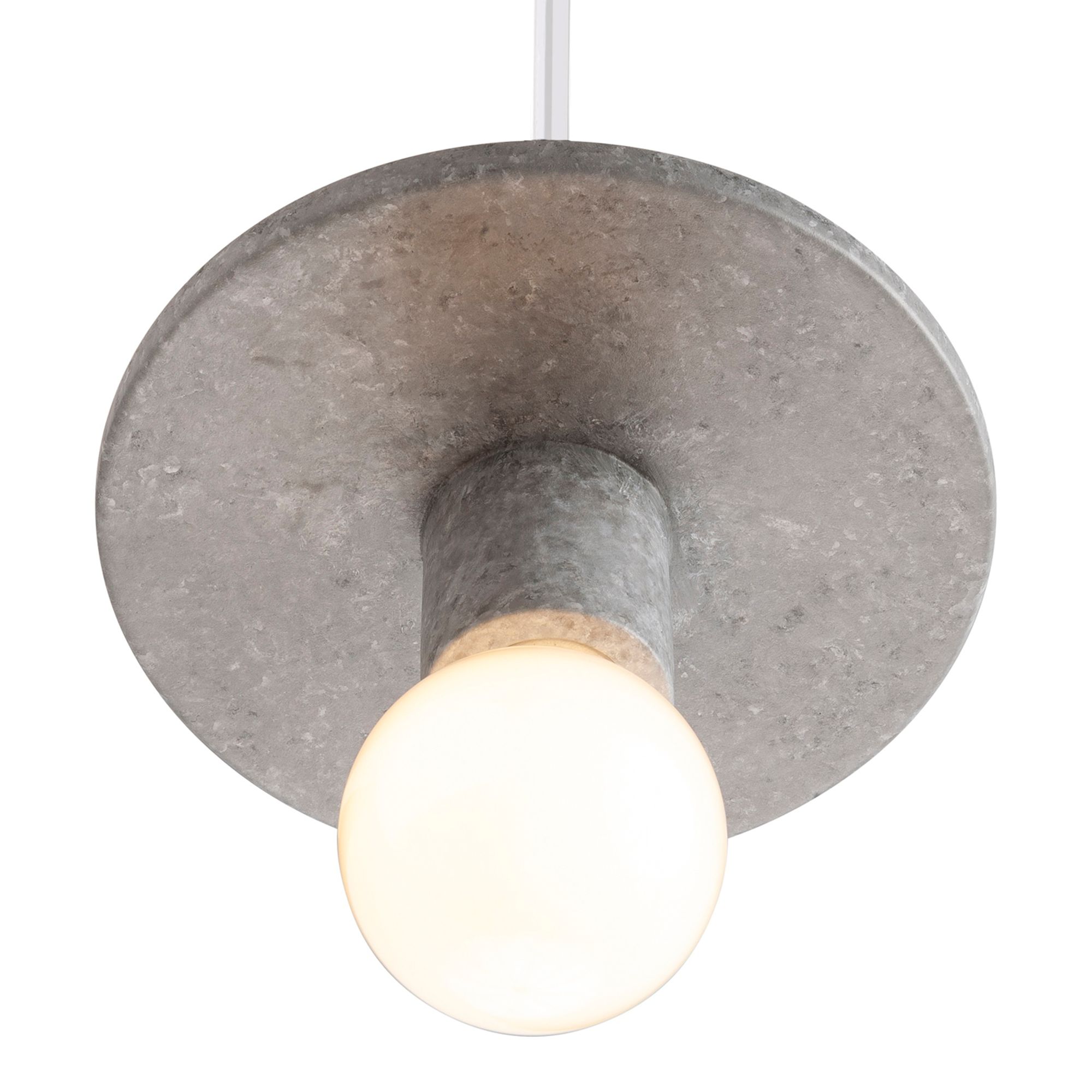 Image 4 Discus Pendant - Concrete - White Cord - Made to Order more views
