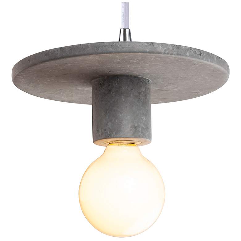 Image 1 Discus Pendant - Concrete - White Cord