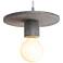 Discus Pendant - Concrete - White Cord