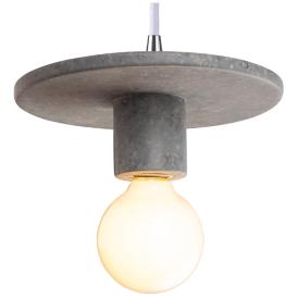 Discus Pendant - Concrete - White Cord Discus Pendant - Concrete - White Cord