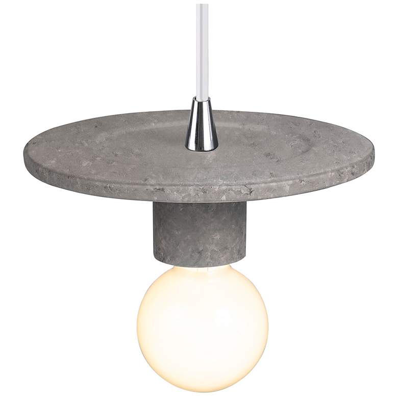 Image 3 Discus Pendant - Concrete - White Cord more views