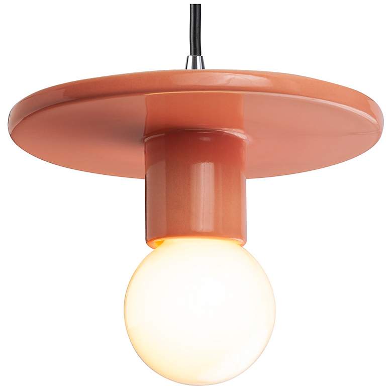 Image 1 Discus Pendant - Gloss Blush-Black Cord