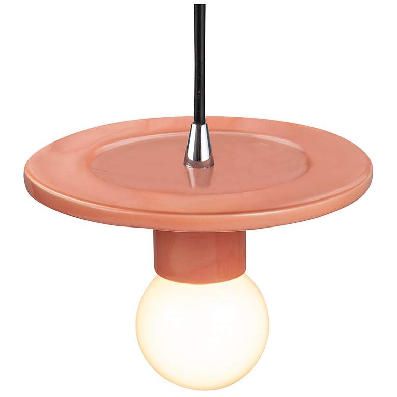 Image 3 Discus Pendant - Gloss Blush-Black Cord more views