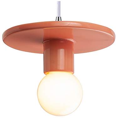 Discus Pendant - Gloss Blush-White Cord