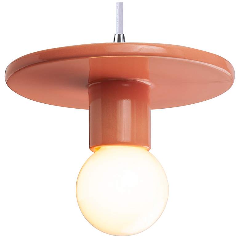 Image 1 Discus Pendant - Gloss Blush-White Cord