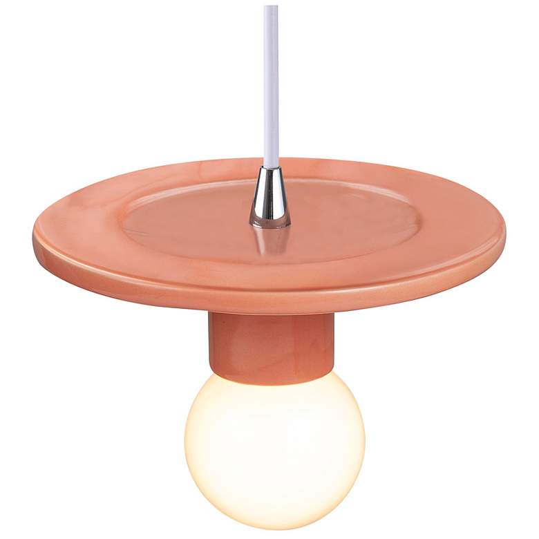 Image 3 Discus Pendant - Gloss Blush-White Cord more views