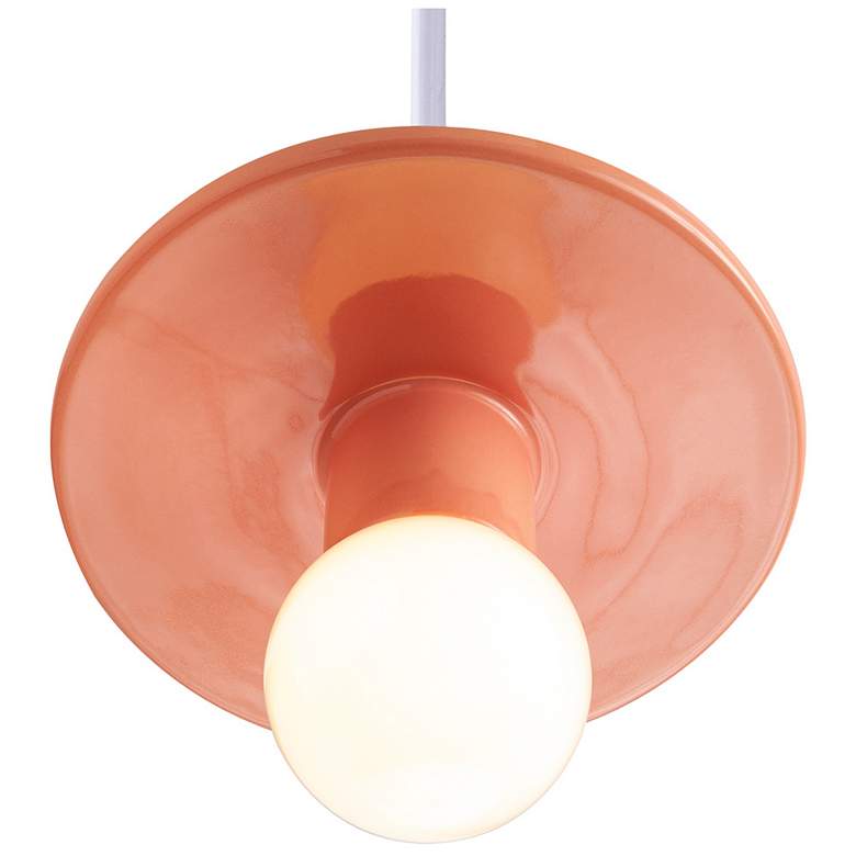 Image 4 Discus Pendant - Gloss Blush-White Cord more views