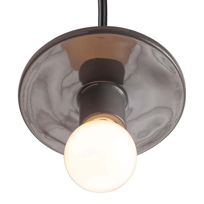 Image 4 Discus Pendant - Gloss Grey - Black Cord more views