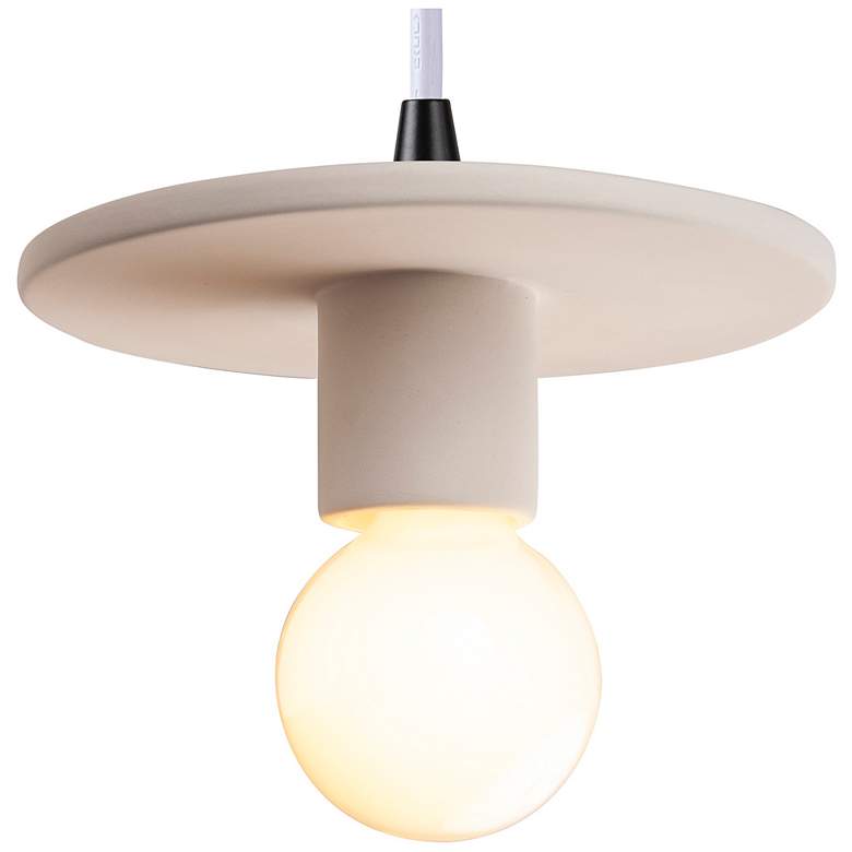 Image 1 Discus Pendant - Matte Black-White Cord