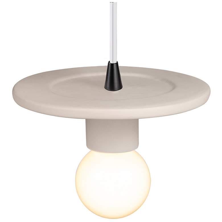 Image 3 Discus Pendant - Matte Black-White Cord more views