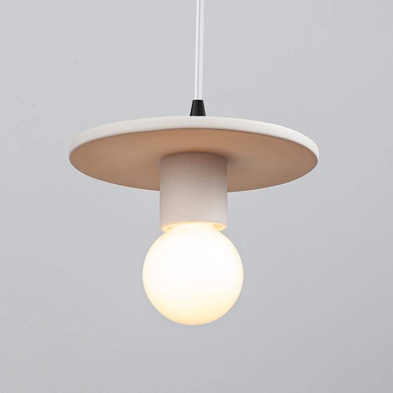 Image 5 Discus Pendant - Matte Black-White Cord more views
