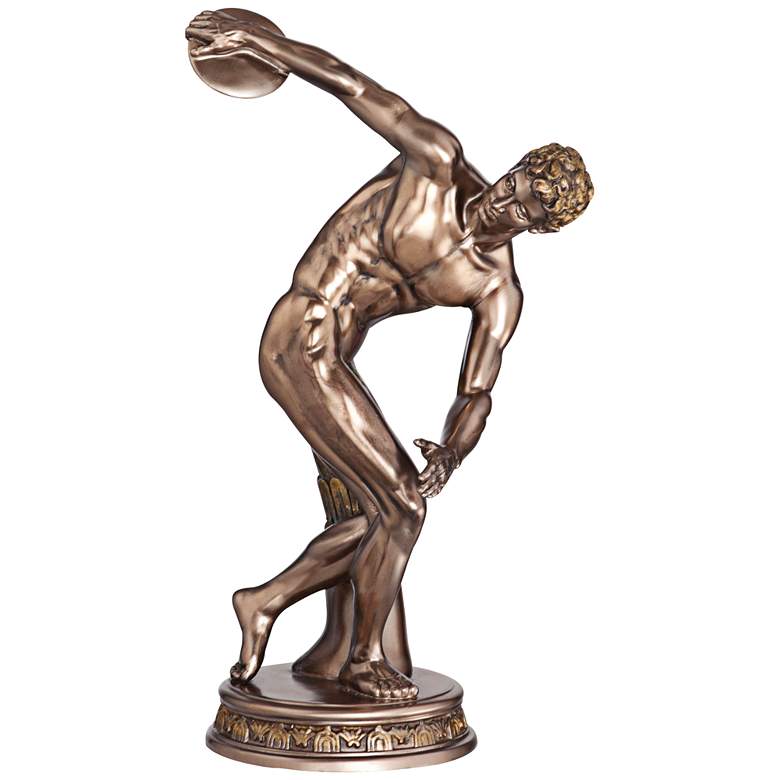 Image 1 Discus Thrower Bronze 11 1/2 inch High Figurine