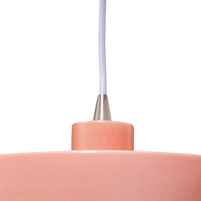 Image 3 Dish 12" Wide Gloss Blush Ceramic Drum Mini Pendant Light more views