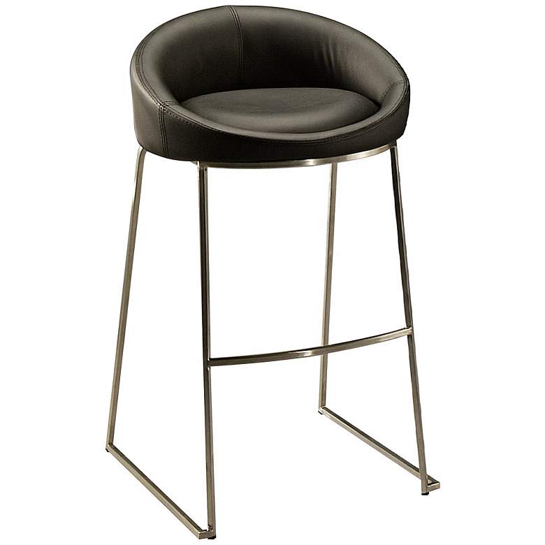 Image 1 DiSinistra 26" Stainless Steel and Black Counter Stool