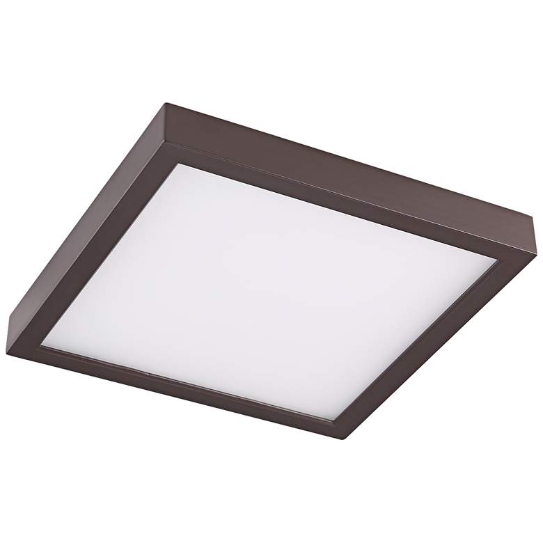 Image 2 Disk 8" Wide Bronze Square Indoor-Outdoor LED Ceiling Light Panel