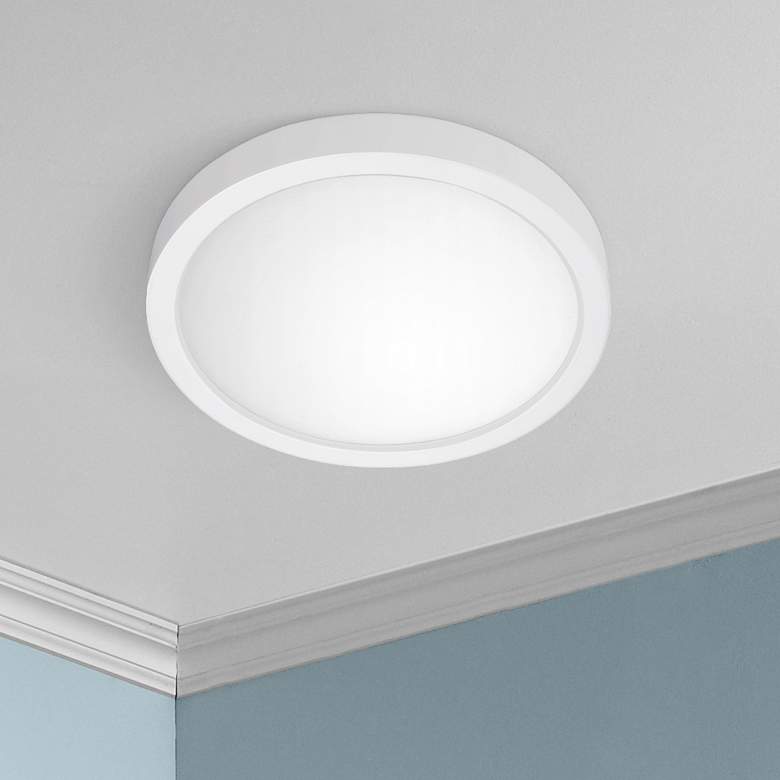 Image 1 Disk 8" Wide White Round LED Ceiling Light