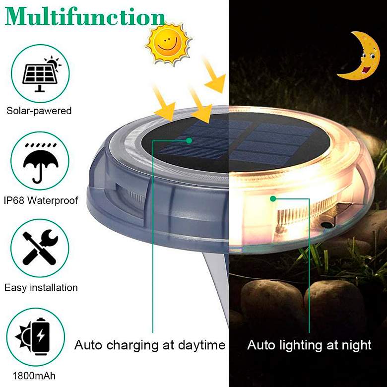 Image 3 Disko Multi-Color Solar LED Mini In-Ground Lights Set of 4 more views