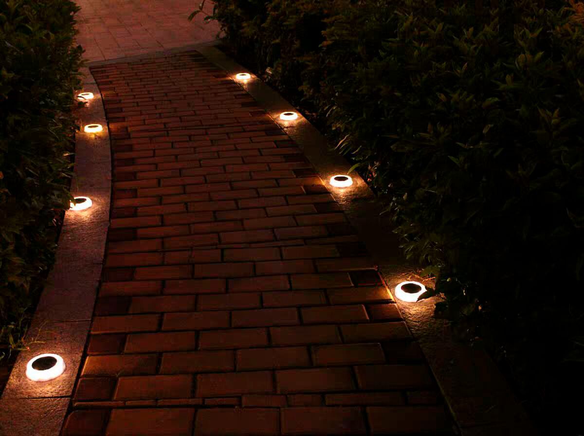 Disko Multi-Color Solar LED Mini In-Ground Lights Set of 4