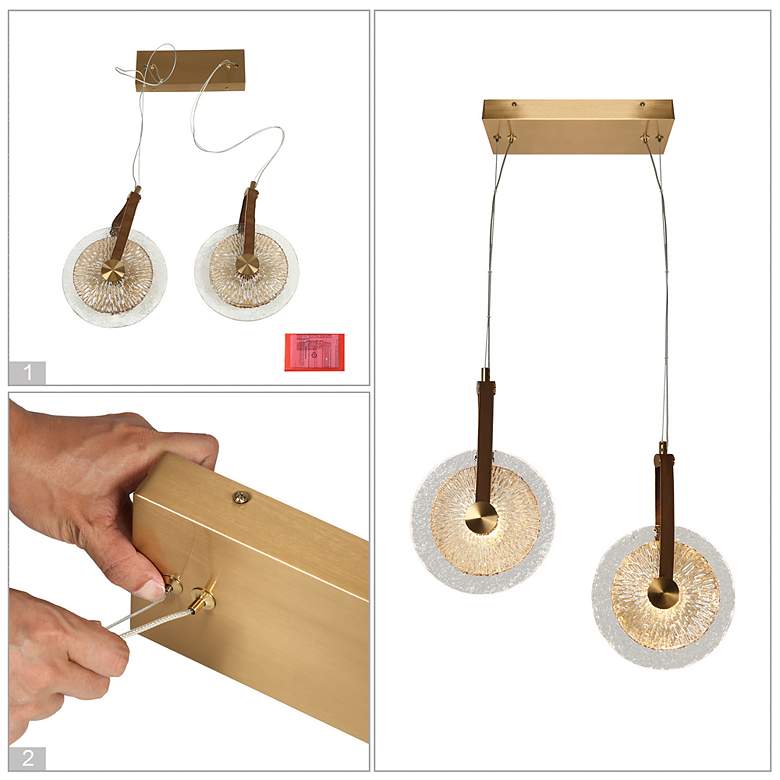 Image 7 Diskoler 2-Light LED Glass Island Pendant Light more views